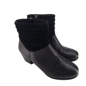 Ros Hommerson Women's Leather Side Zip Ankle Boots Black Size 9